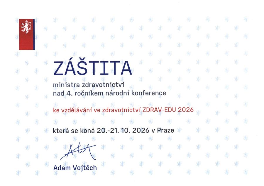 Záštita ministra zdravotnictví ČR nad konferencí ZDRAV-EDU 2026